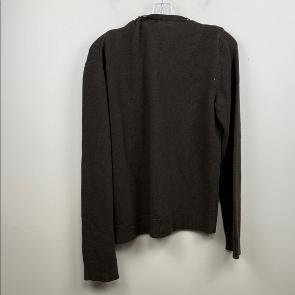 ANN DEMEULEMEESTER Dark green Brown Knit long sleeve Top - Picture 12 of 12